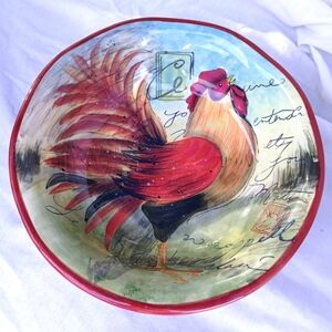 Certified International Susan Winget Dinner Pasta Soup Bowl Rooster 9"